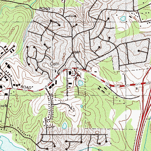 Topographic Map of Westside Office Center, GA