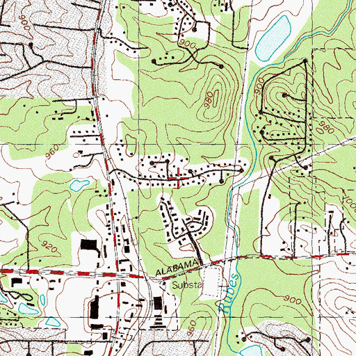 Topographic Map of Wood Glen, GA