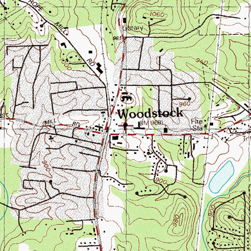 Topographic Map of Woodstock Hospital, GA