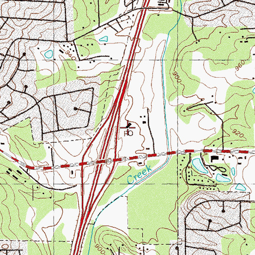 Topographic Map of Woodstock Post Office, GA