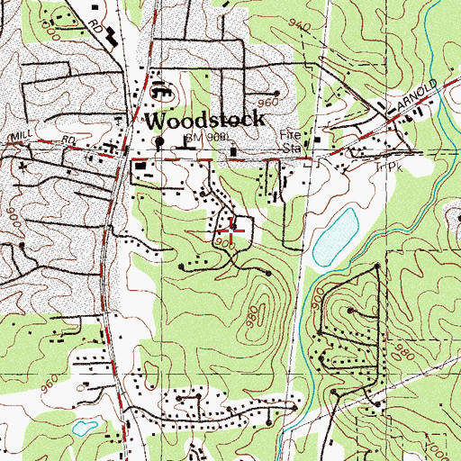 Topographic Map of Woodstock Station, GA