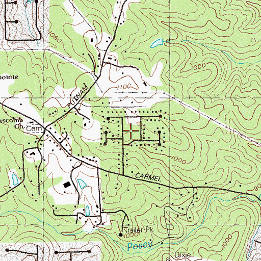 Topographic Map of Woodwind Station, GA