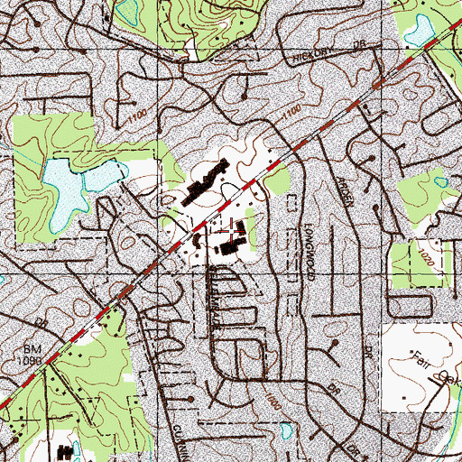 Topographic Map of Bellmead Shopping Center, GA