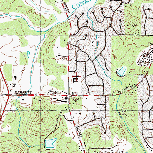 Topographic Map of Bells Ferry Elementary School, GA
