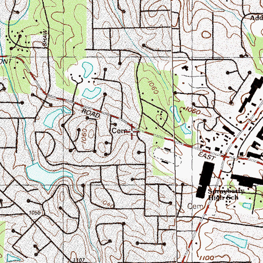 Topographic Map of Blackwell Cemetery, GA
