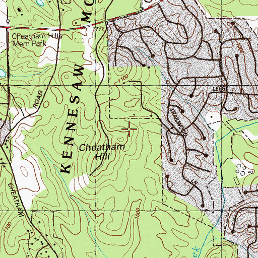 Topographic Map of Cheatham Hill Markers Cemetery, GA