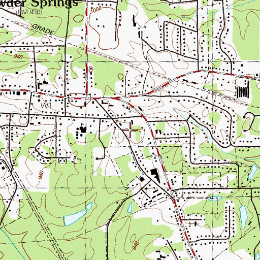 Topographic Map of Church of God Cemetery, GA
