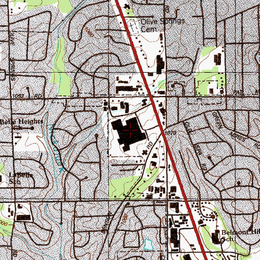 Topographic Map of Cobb Center Shopping Center, GA