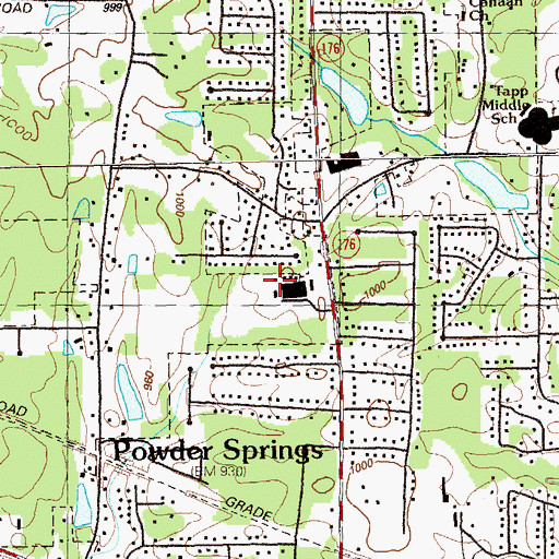 Topographic Map of Compton Elementary School, GA