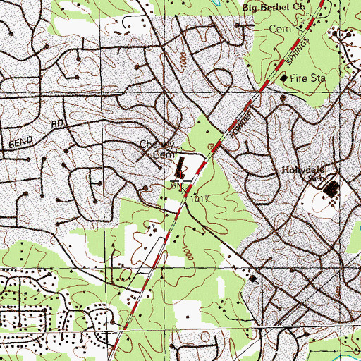 Topographic Map of Conger Cemetery, GA