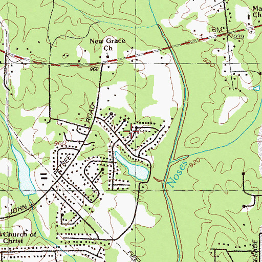 Topographic Map of Country Lake, GA