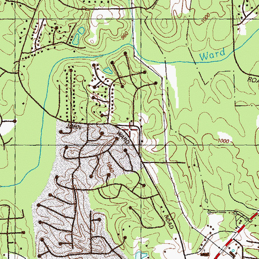 Topographic Map of Dugger Cemetery, GA