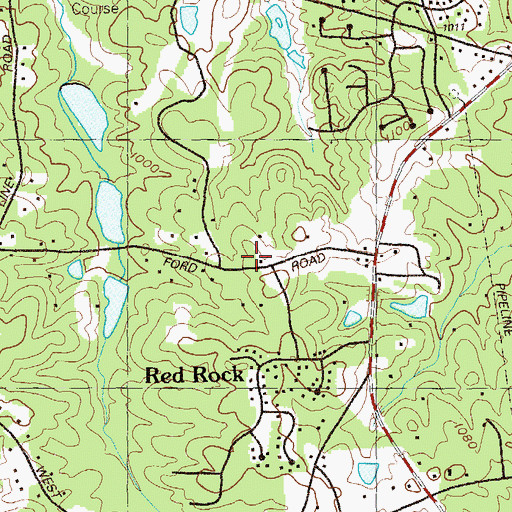 Topographic Map of Fairfield Cemetery, GA