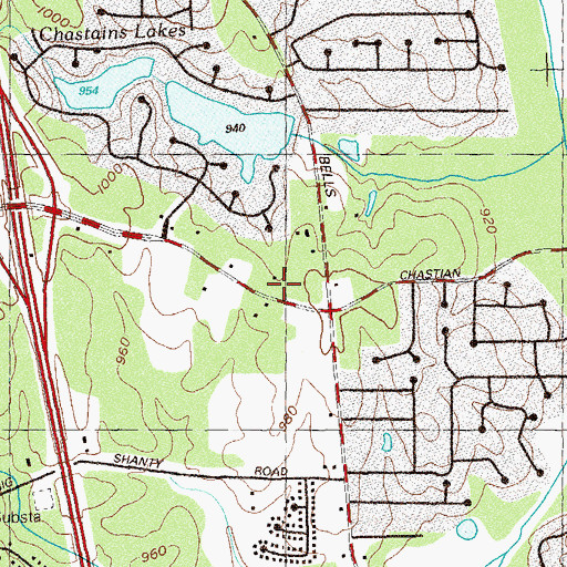 Topographic Map of Franklin-Hamilton Cemetery, GA