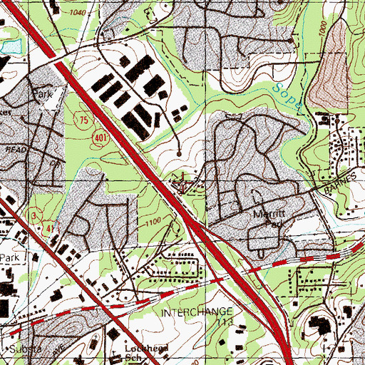 Topographic Map of Gresham Cemetery, GA