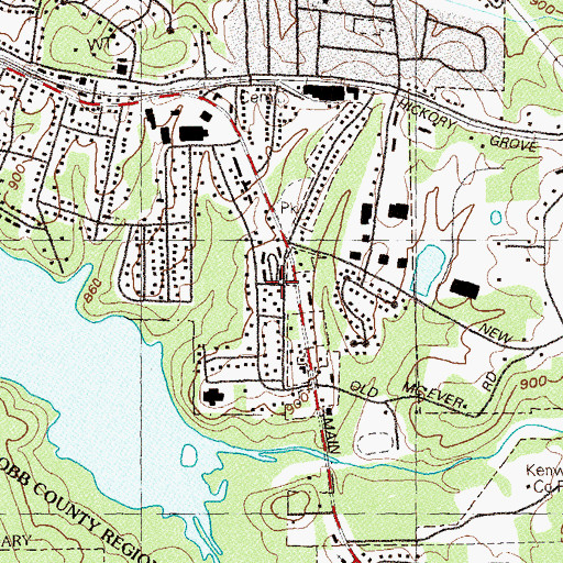 Topographic Map of Grogan - House Cemetery, GA