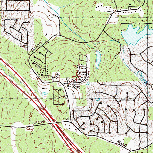 Topographic Map of Hamby Place, GA