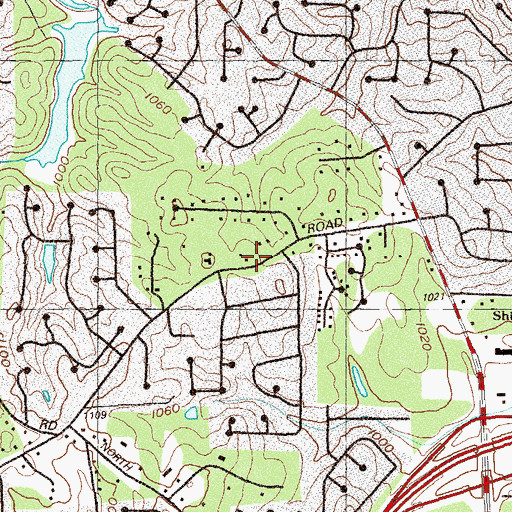 Topographic Map of Hinton Cemetery, GA
