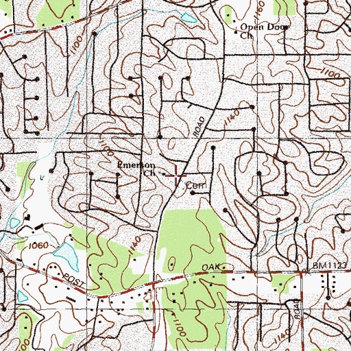 Topographic Map of Holly Springs Cemetery, GA