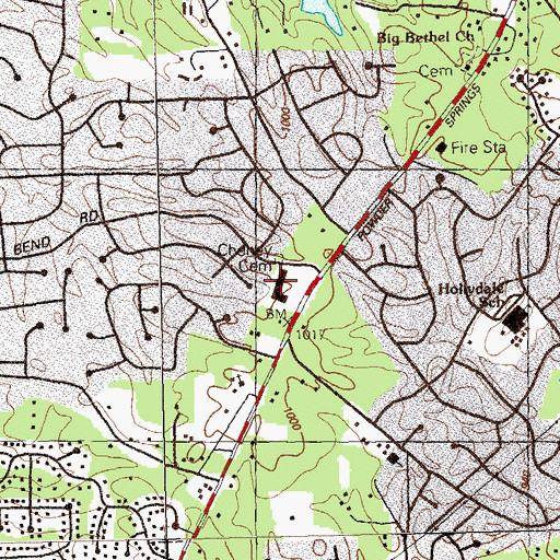 Topographic Map of Horsebend Plaza Shopping Center, GA