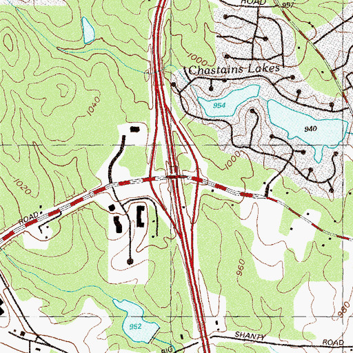 Topographic Map of Interchange 2, GA