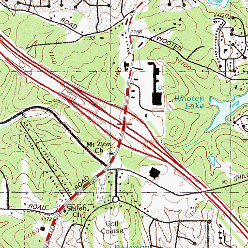 Topographic Map of Interchange 118, GA