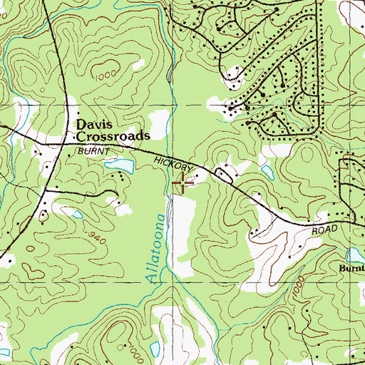Topographic Map of Kemp Cemetery, GA