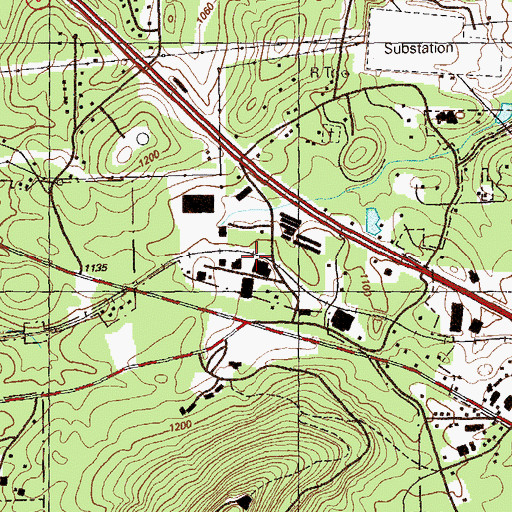 Topographic Map of Kennesaw Mountain Industrial Park, GA