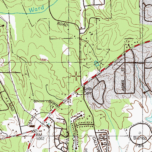Topographic Map of Kolbs Farm, GA