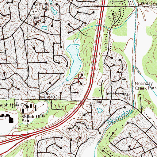 Topographic Map of Lakeside Hills, GA