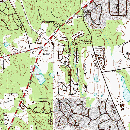 Topographic Map of Lamplighter Village Mobile Home Park, GA