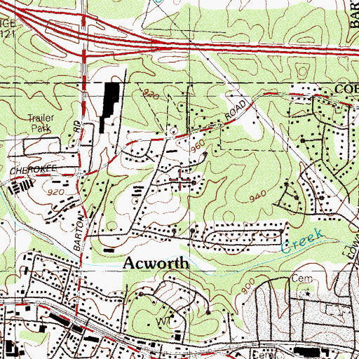Topographic Map of Logan Meadow, GA