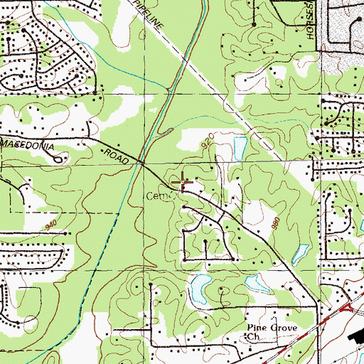 Topographic Map of Macedonia Church, GA