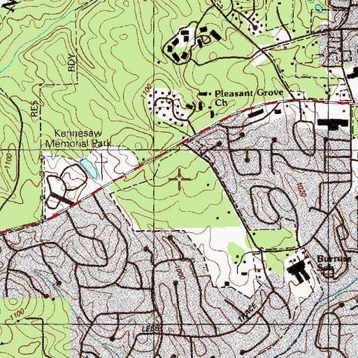 Topographic Map of Marietta High School, GA