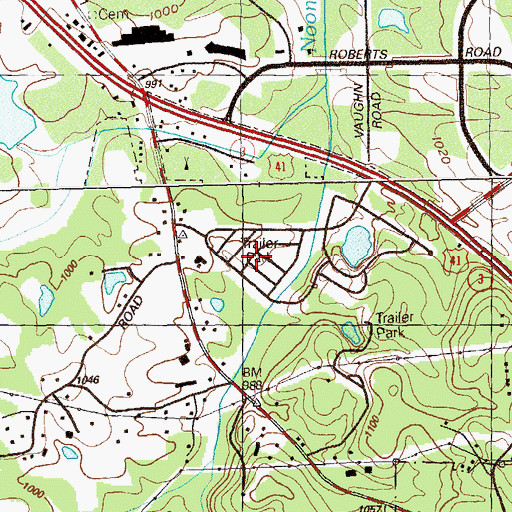 Topographic Map of Marietta Mobile Home Park, GA