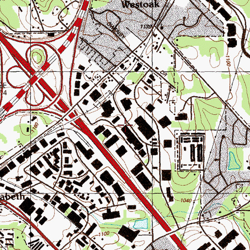 Topographic Map of Marietta-Cobb Industrial Park East, GA