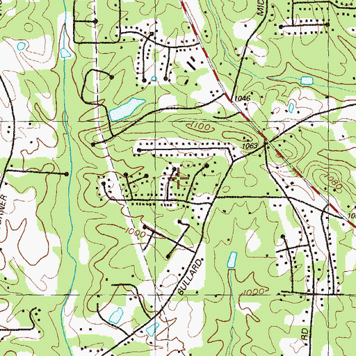 Topographic Map of McEachern Woods, GA