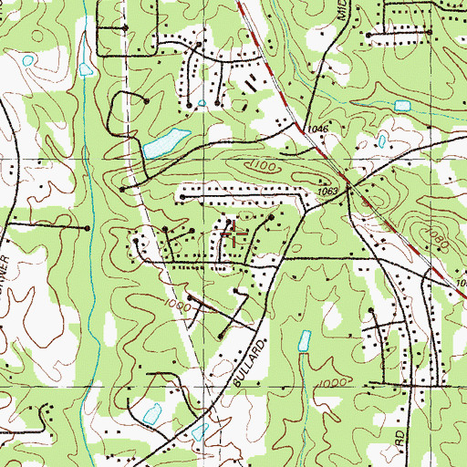 Topographic Map of McEachern Woods, GA