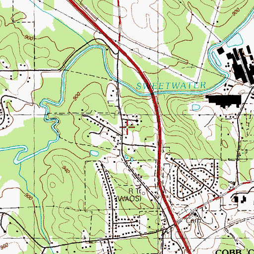 Topographic Map of McKenney Cemetery, GA