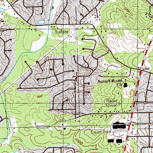 Topographic Map of Milford, GA