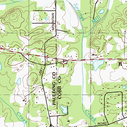 Topographic Map of Moon Cemetery, GA