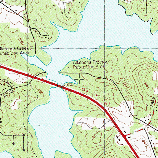 Topographic Map of Morris Cemetery, GA