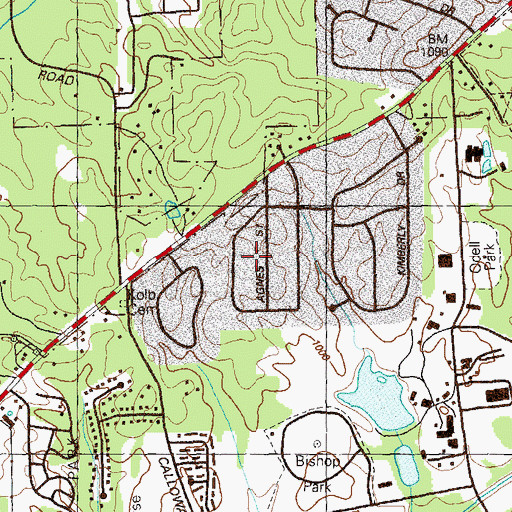 Topographic Map of Norris Cemetery, GA