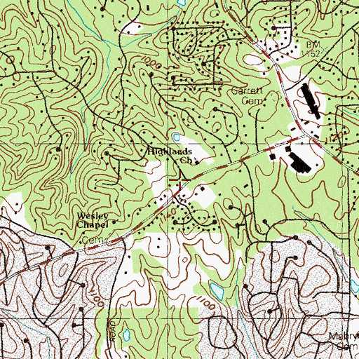 Topographic Map of Northeast Cobb Church, GA