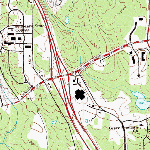 Topographic Map of Outlets Limited Mall Shopping Center, GA