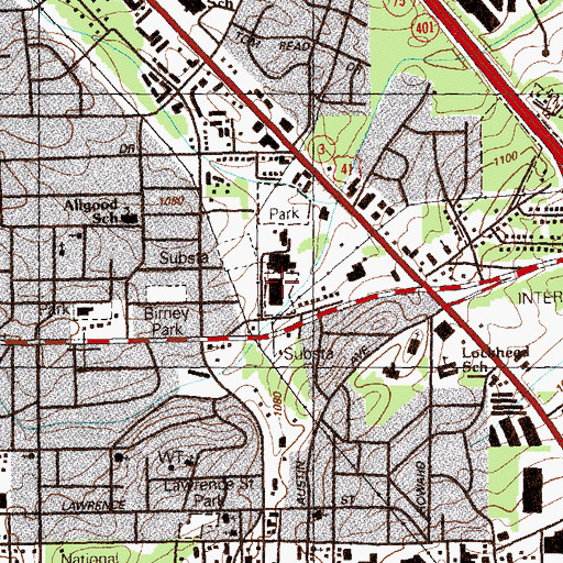 Topographic Map of Page Park, GA