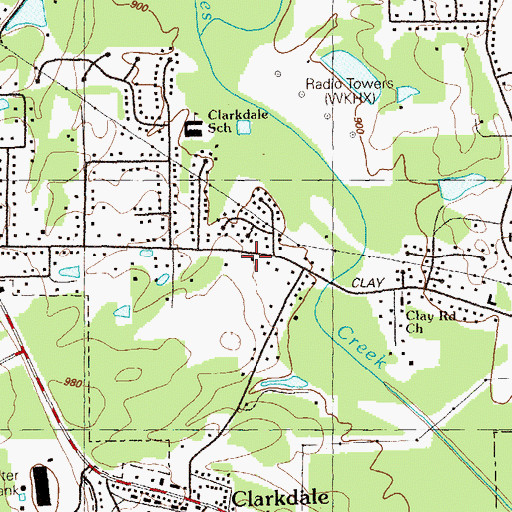Topographic Map of Perkerson Cemetery, GA