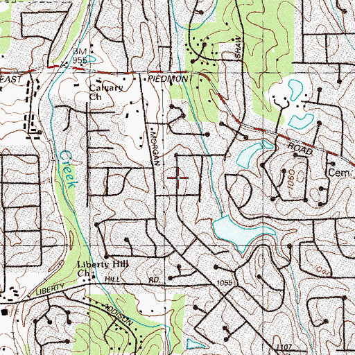Topographic Map of Pine Valley Farms, GA