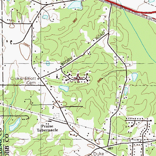 Topographic Map of Powder Springs Chase, GA