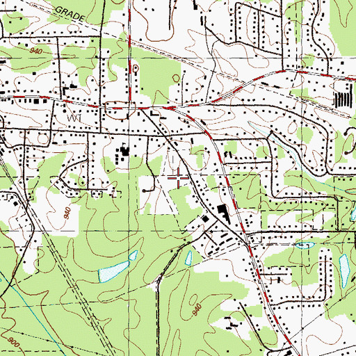 Topographic Map of Powder Springs Memorial Gardens Cemetery, GA